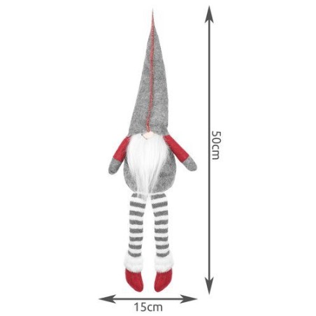 Stabiilselt istuv jõulupäkapikk halli-punase disainiga
