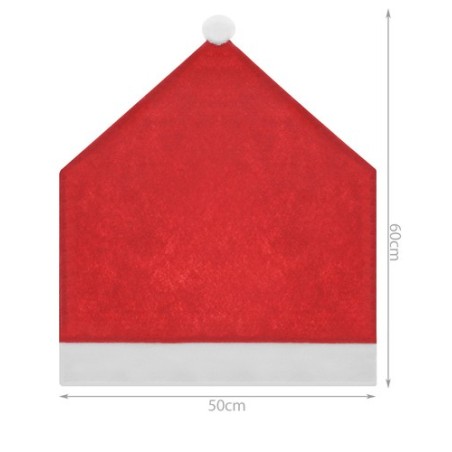 Jõuluvana Mütsi Stiilis Toolikatted (6 tk) ja Laudlina Komplekt Pühadelauale