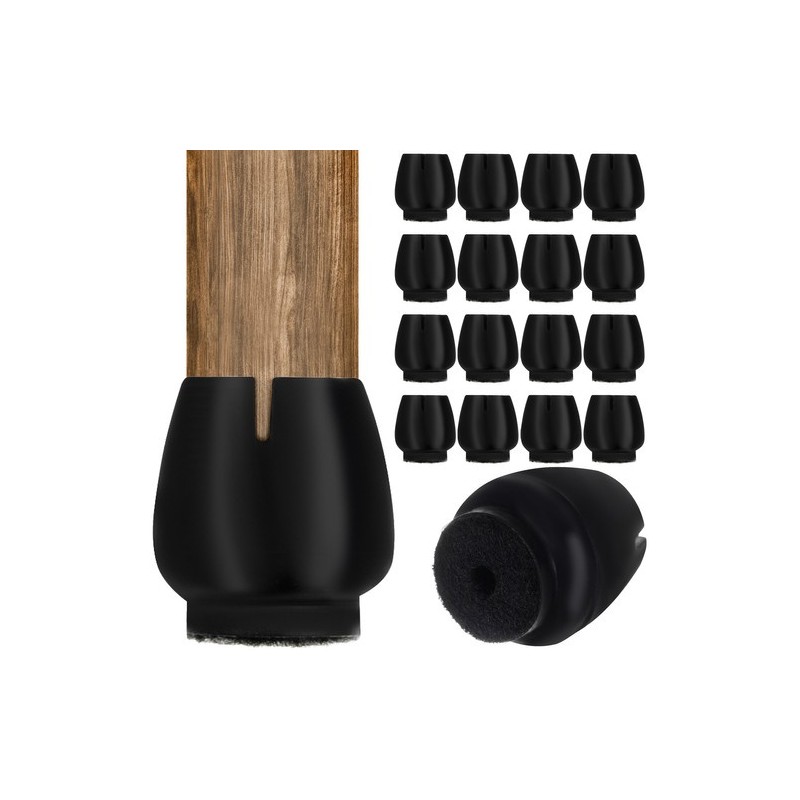 Premium silikoon-vilt toolijalgade kaitsmed (16 tk) 12-16 mm – põrandakaitse ja müra summutus