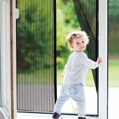 Magnetkinnitusega sääsevõrk ukseavale, 100x210 cm, must