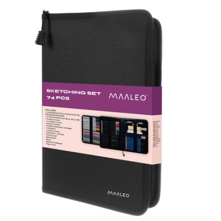 Professionaalne Visandi- ja Joonistuskomplekt 74 Elemendiga Kaasaskantavas Ümbrises