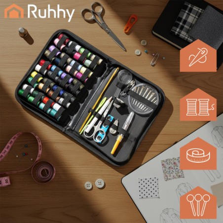 Kompaktne õmbluskomplekt 129 osaga – kõik vajalik käsitööks ja kiirparandusteks