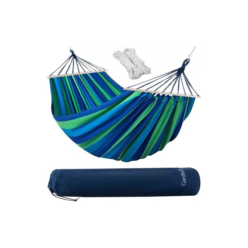 Kahe Inimese XXL Aia Võrkkiik Puitlattidega 260x160cm