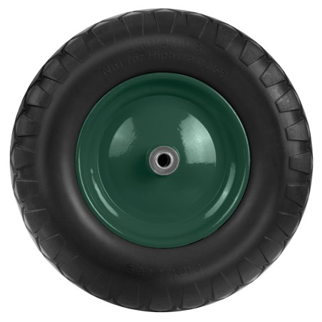 Käruratas torudeta PU-vahtmaterjalist, must ja roheline, Ø40 cm, 6 cm velje laiusega