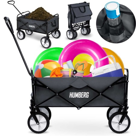 Transpordikäru kokkupandav, 80 liitrit, 90 kg mahutavusega