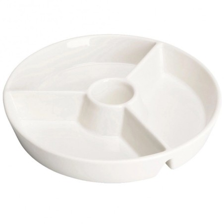 Portselanist valge poolitatud suupistetald... | FreshDesign.ee