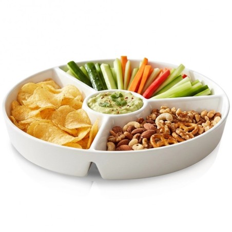 Portselanist valge poolitatud suupistetald... | FreshDesign.ee