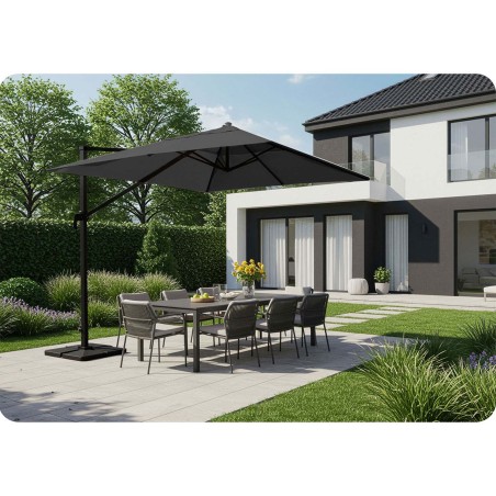 Päikesevari kokkupandav 8 segmendiga, grafiit, diagonaal 420 cm