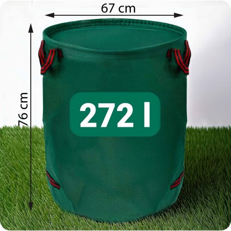 Aiakorv lehtedele, kokkupandav, roheline, 272 liitrit