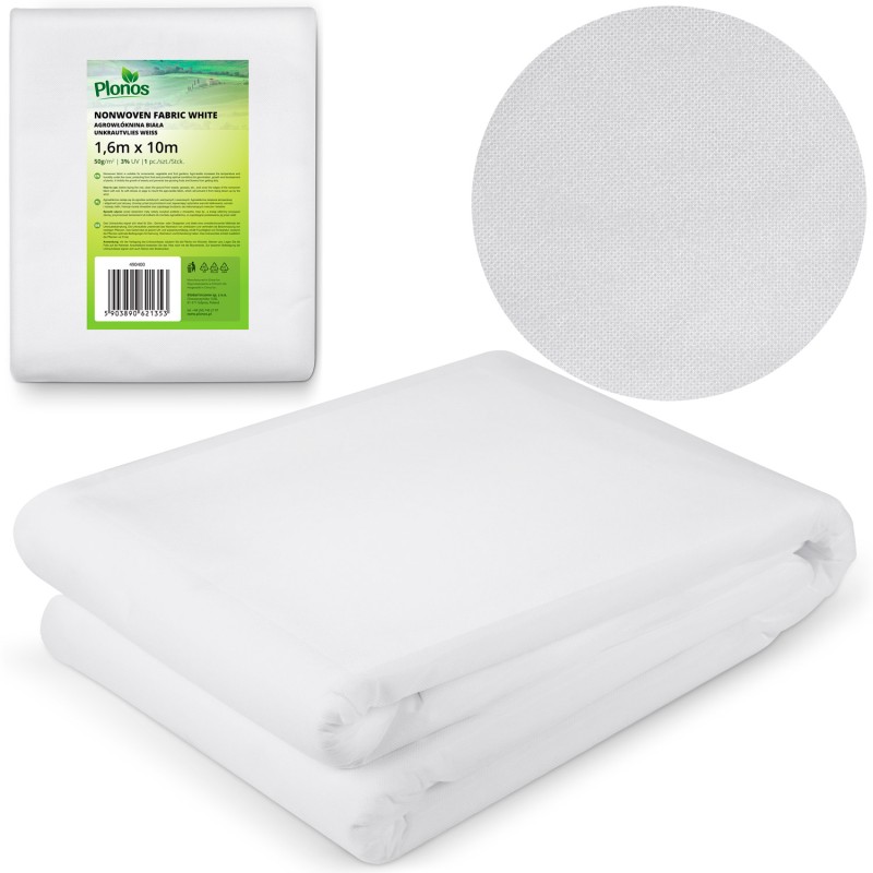 Geotekstiil taimedele, valge, 10 x 1,6 m, 50 g/m²