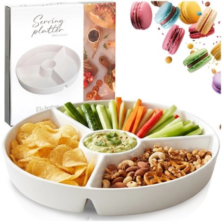 Portselanist valge poolitatud suupistetald... | FreshDesign.ee