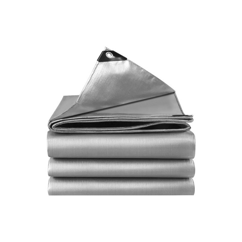 Koormakate HDPE-st, tugevdatud ja veekindel, hõbedane/hall, 4x5 m