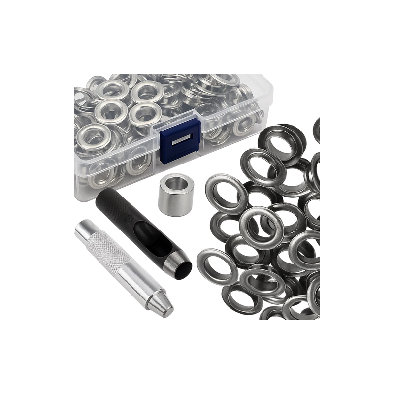 Aasade komplekt presendile, hõbedane, 100 tk, sisediameeter 12 mm