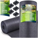 Varjuvõrk aiale, HDPE, 140 g/m², hall, 1,5 x 50 m, komplektis 50 klambriga