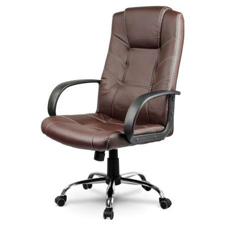 Kontoritool, pöörlev, ergonoomiline, pruun, ökonahast, kõrge seljatoega