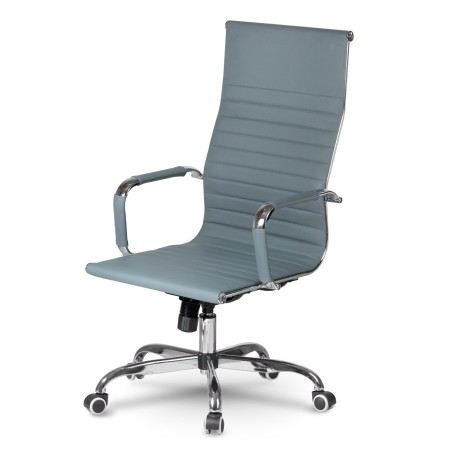 Kontoritool Tokio pöörlev, profileeritud seljatoe ja kroomitud elementidega, hall