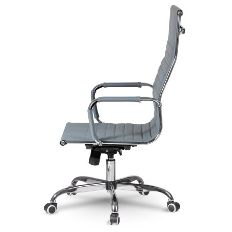 Kontoritool Tokio pöörlev, profileeritud seljatoe ja kroomitud elementidega, hall