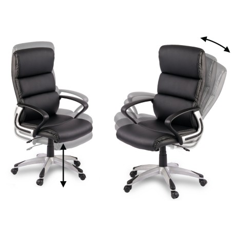 Kontoritool pööratav ökoloogilise nahaga, must