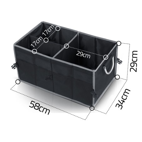 Pagasiruumi korraldaja autole kokkupandav eemaldatava kattega, 58x34x29 cm