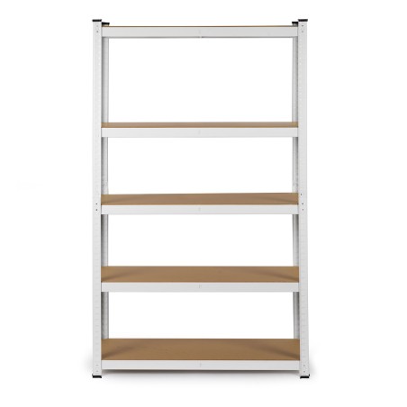 Laoriiul metallist, 5 reguleeritava riiuliga, valge, 150 x 75 x 30 cm