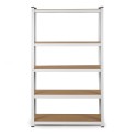 Laoriiul metallist, 5 reguleeritava riiuliga, valge, 150 x 75 x 30 cm