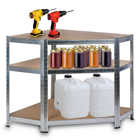 Nurgariiul metallist, tsingitud, hõbedane, 180x90x40 cm