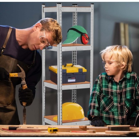 Laoriiul metallraamiga, 5 MDF plaadiga, teras, 180 x 40 x 40 cm