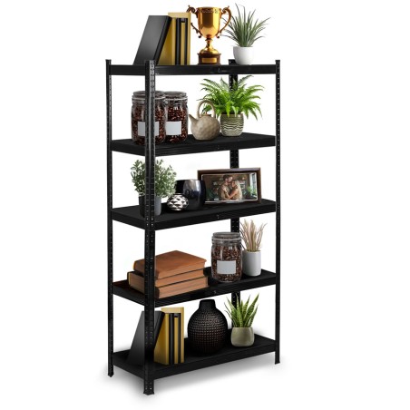 Laoriiul metallist, must, 180 x 90 x 40 cm