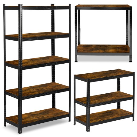 Laoriiul metallist, must, 180 x 90 x 40 cm