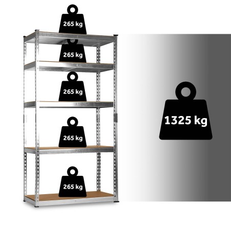 Laoriiul, metallist, hõbedane, 183 x 90 x 40 cm