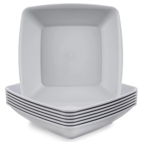 Sügavad plastikust söögitaldrikud, hall SA... | FreshDesign.ee