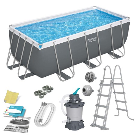 Aiabassein Power Steel karkassiga, Bestway 56457N, 412 x 201 x 122 cm