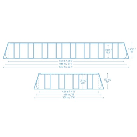 Bassein karkassiga, Bestway 561KJ, 956 x 488 x 132 cm