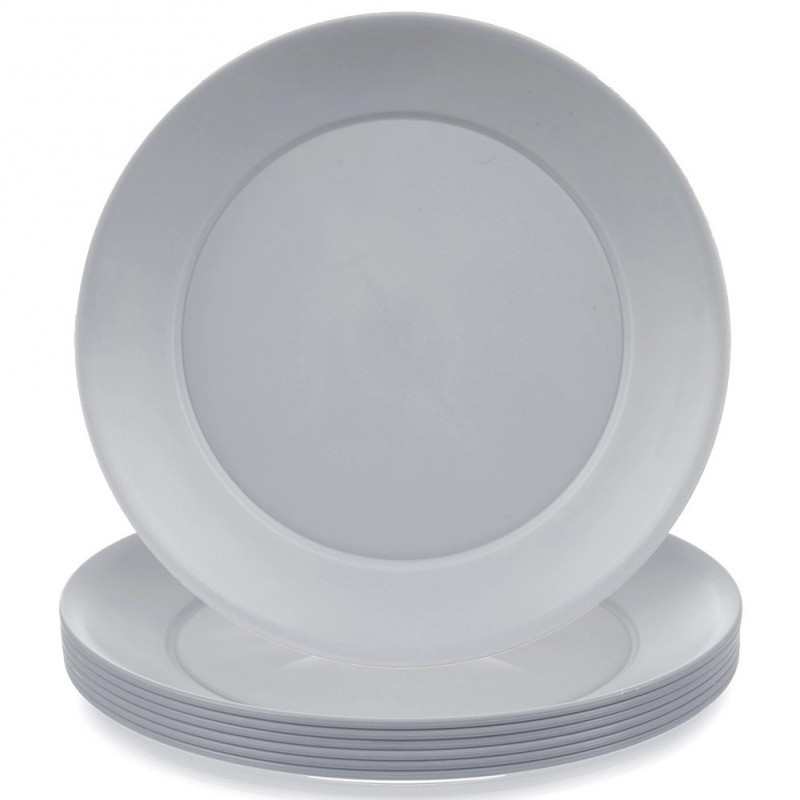 Madalad plastikust söögitaldrikud, hall SA... | FreshDesign.ee