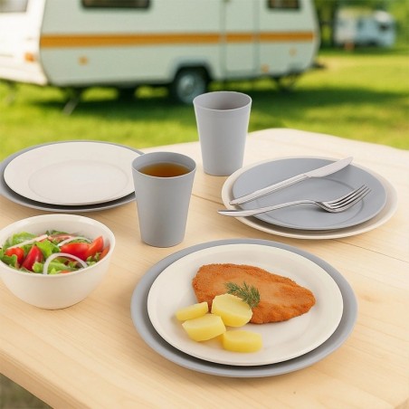 Madalad plastikust söögitaldrikud, hall SA... | FreshDesign.ee