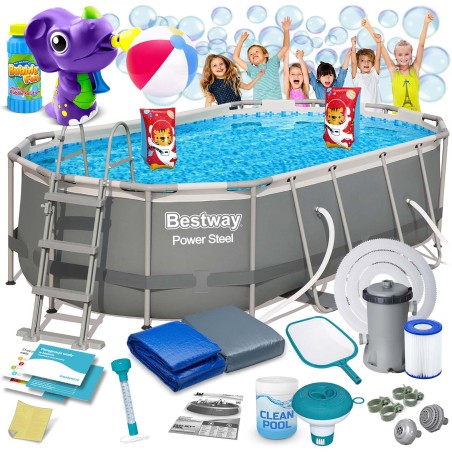 Aiabassein Power Steel karkassiga, komplekt 18in1, 427 x 250 x 100 cm, Bestway 56620