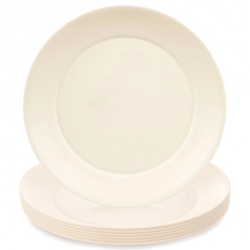 Madalad plastikust õhtusöögitaldrikud kree... | FreshDesign.ee