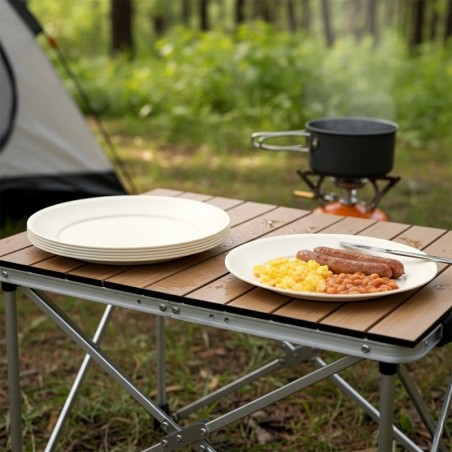 Madalad plastikust õhtusöögitaldrikud kreem SANDY 23,5 cm 6 tk.