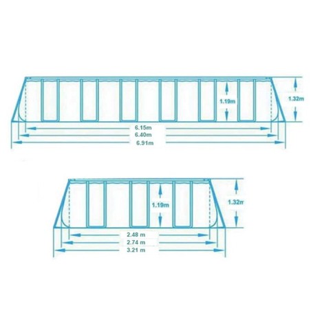 Raamiga aiabassein 640 x 274 x 132 cm 12in1 Bestway 5612B