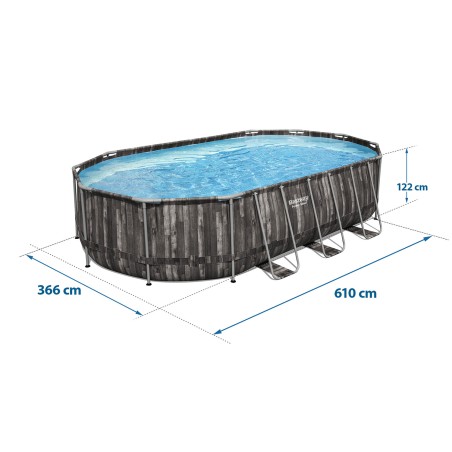 Aiabassein raamiga, Bestway 5611R, 18-in-1 komplekt, 610 x 366 x 122 cm