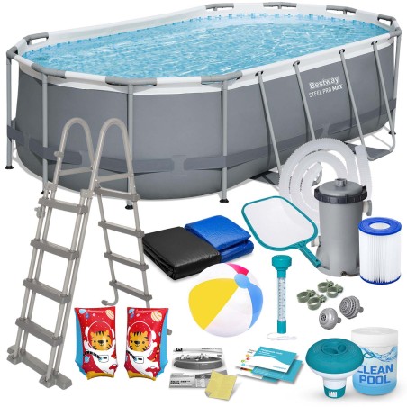 Aiabassein Power Steel karkassiga, 427 x 250 x 100 cm, Bestway 56620
