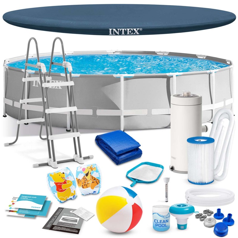 Aiabassein raamiga Intex 26720, valge-sinise mosaiikmustriga, 427 x 107 cm