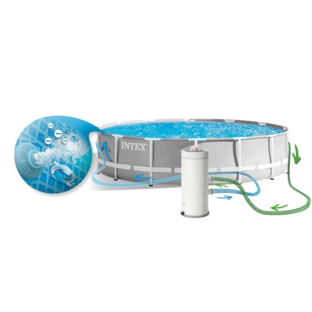 Aiabassein raamiga Intex 26720, valge-sinise mosaiikmustriga, 427 x 107 cm