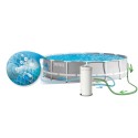 Aiabassein raamiga Intex 26720, valge-sinise mosaiikmustriga, 427 x 107 cm