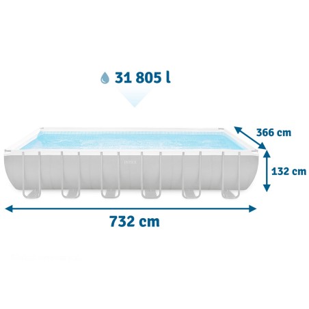Aiabassein raamiga, ristkülikukujuline, 732 x 366 x 132 cm INTEX 26364