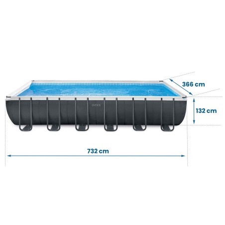 Aiabassein ristkülikukujuline raamiga, 732 x 366 x 132 cm, INTEX 26364