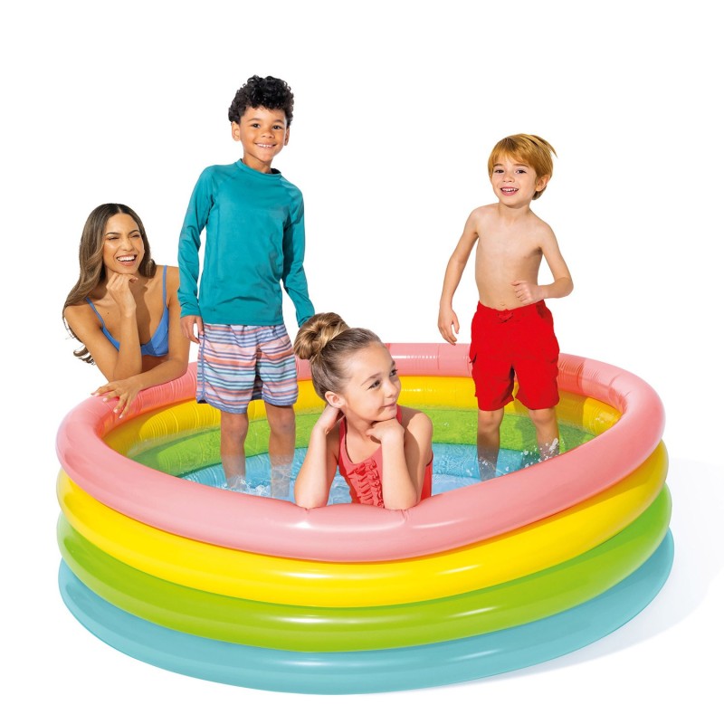 Täispuhutav bassein Rainbow, 4 rõngaga, INTEX 56441, 168 x 46 cm