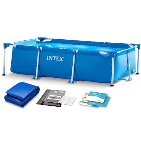 Bassein raamiga, ristkülikukujuline, komplektis matiga, INTEX 28271, sinine, 260 x 160 x 65 cm