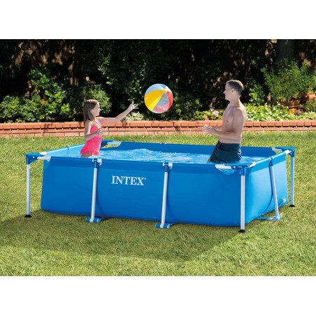 Bassein raamiga, ristkülikukujuline, komplektis matiga, INTEX 28271, sinine, 260 x 160 x 65 cm