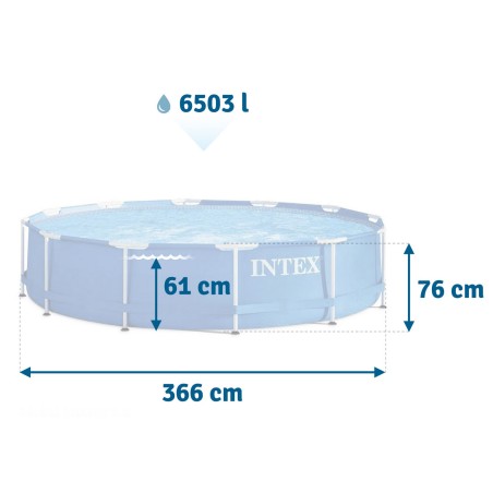 Aiabassein raamiga, 366 x 76 cm, INTEX 28210